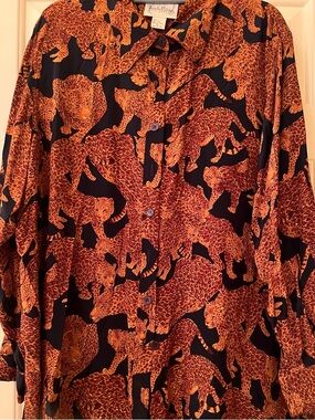 Diane Von Furstenburg DVF Silk Assets Animal Print Tunic